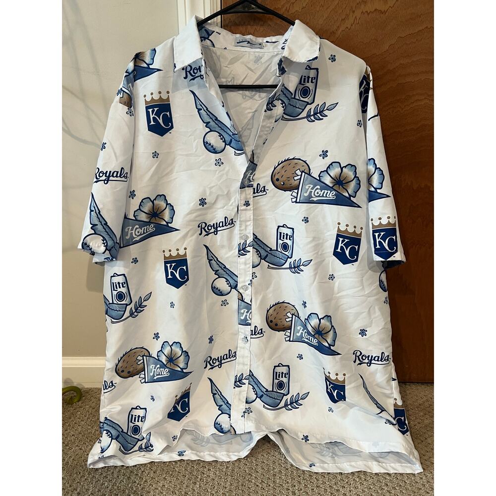 Kansas City Royals Hawaiian Miller Lite Button Down